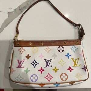 Louis Vuitton White Multicolor Monogram Shoulder Bag